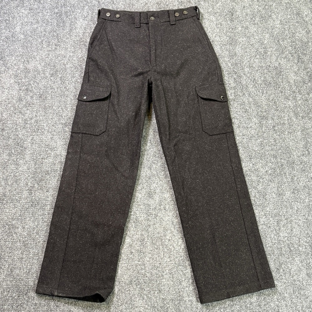 Filson Mackinaw Wool Field Pants Men's 30x31 Black Cargo Outdoor Workwear USA